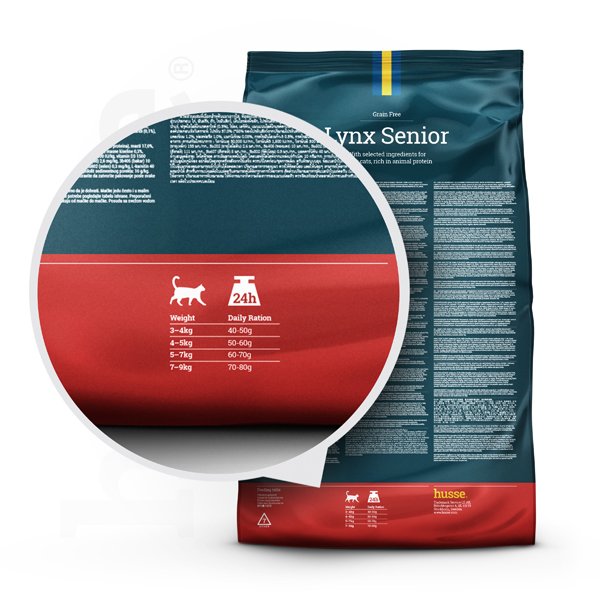 Lynx Senior, 7 kg | Alimento sem cereais para gatos sénior com pele e estômago sensíveis