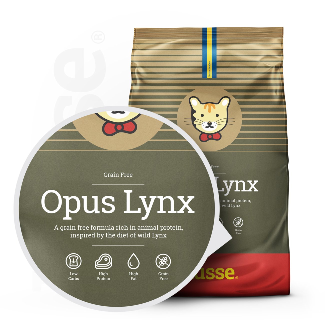 Opus Lynx, 2 kg | Alimento sem cereais para gatos com pele e estômago sensíveis