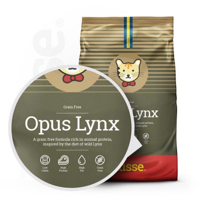 Opus Lynx, 2 kg | Alimento sem cereais para gatos com pele e estômago sensíveis
